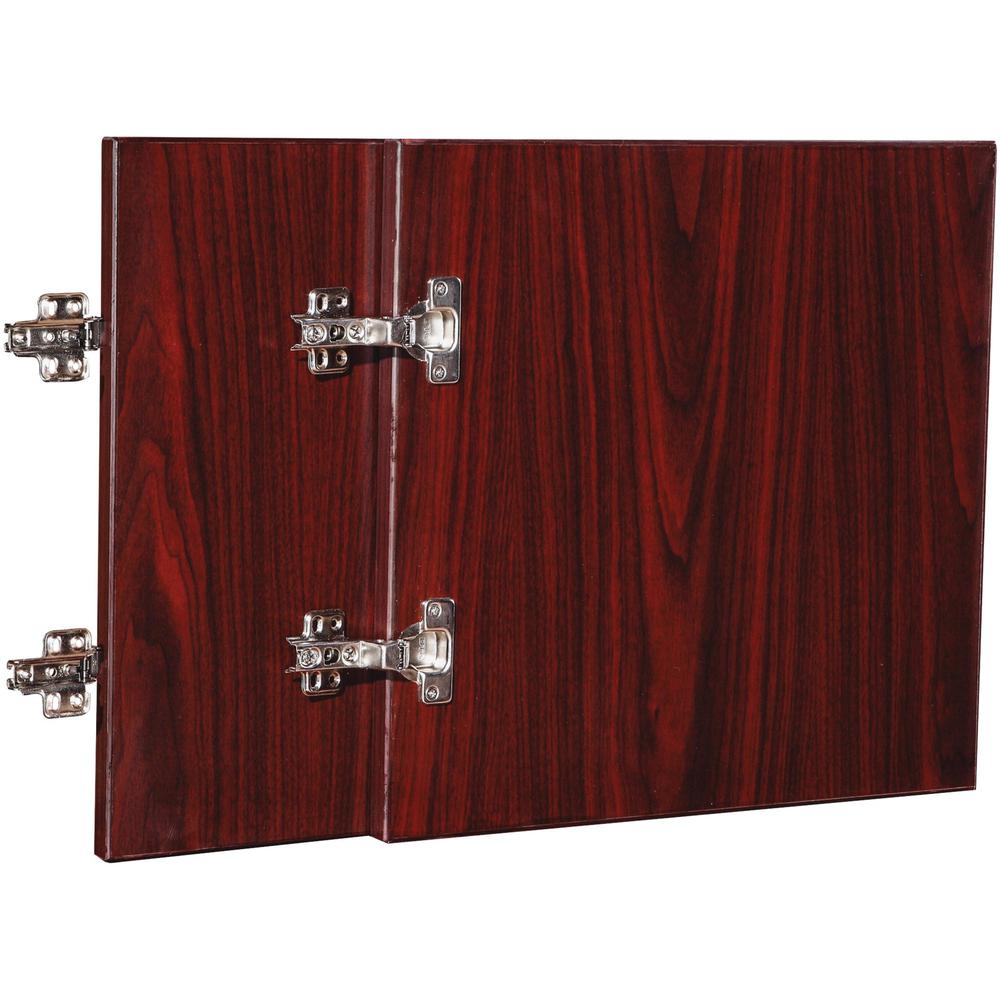 Lorell Essentials Mahogany Wall Hutch Door Kit - 13.6" x 16" x 0.7" x 0.8" - Material: Polyvinyl Chloride (PVC) - Finish: Mahoga