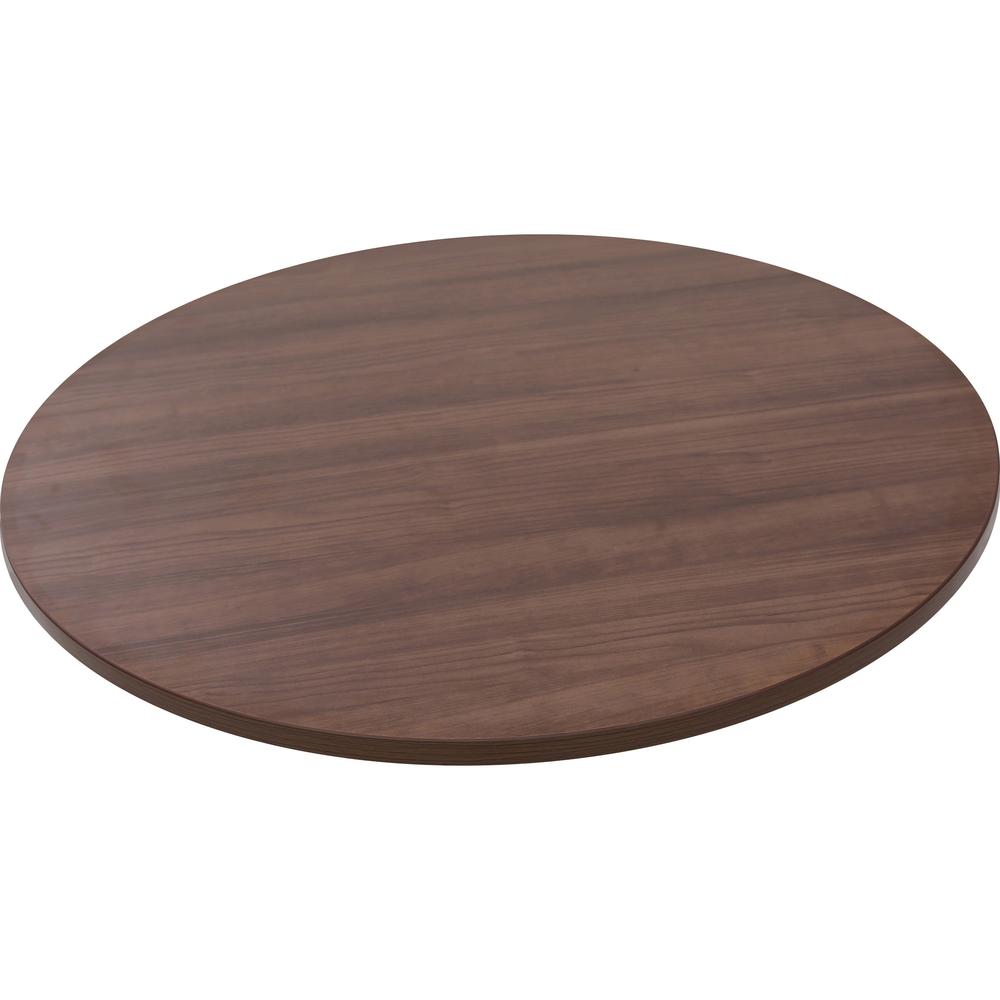 Lorell Woodstain Hospitality Round Tabletop - Walnut Round Top - 1" Table Top Thickness x 35.50" Table Top Diameter - Assembly R