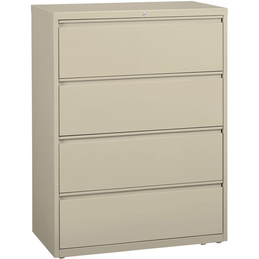 Lorell Lateral File - 4-Drawer - 42" x 18.6" x 52.5" - 4 x Drawer(s) for File - Legal, Letter, A4 - Lateral - Rust Proof, Leveli