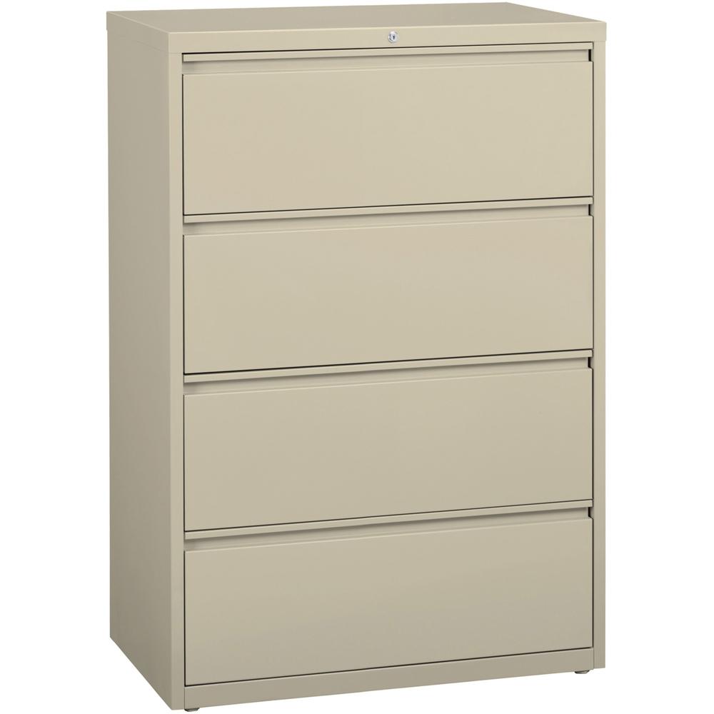 Lorell Lateral File - 4-Drawer - 36" x 18.6" x 52.5" - 4 x Drawer(s) for File - Legal, Letter, A4 - Lateral - Rust Proof, Leveli