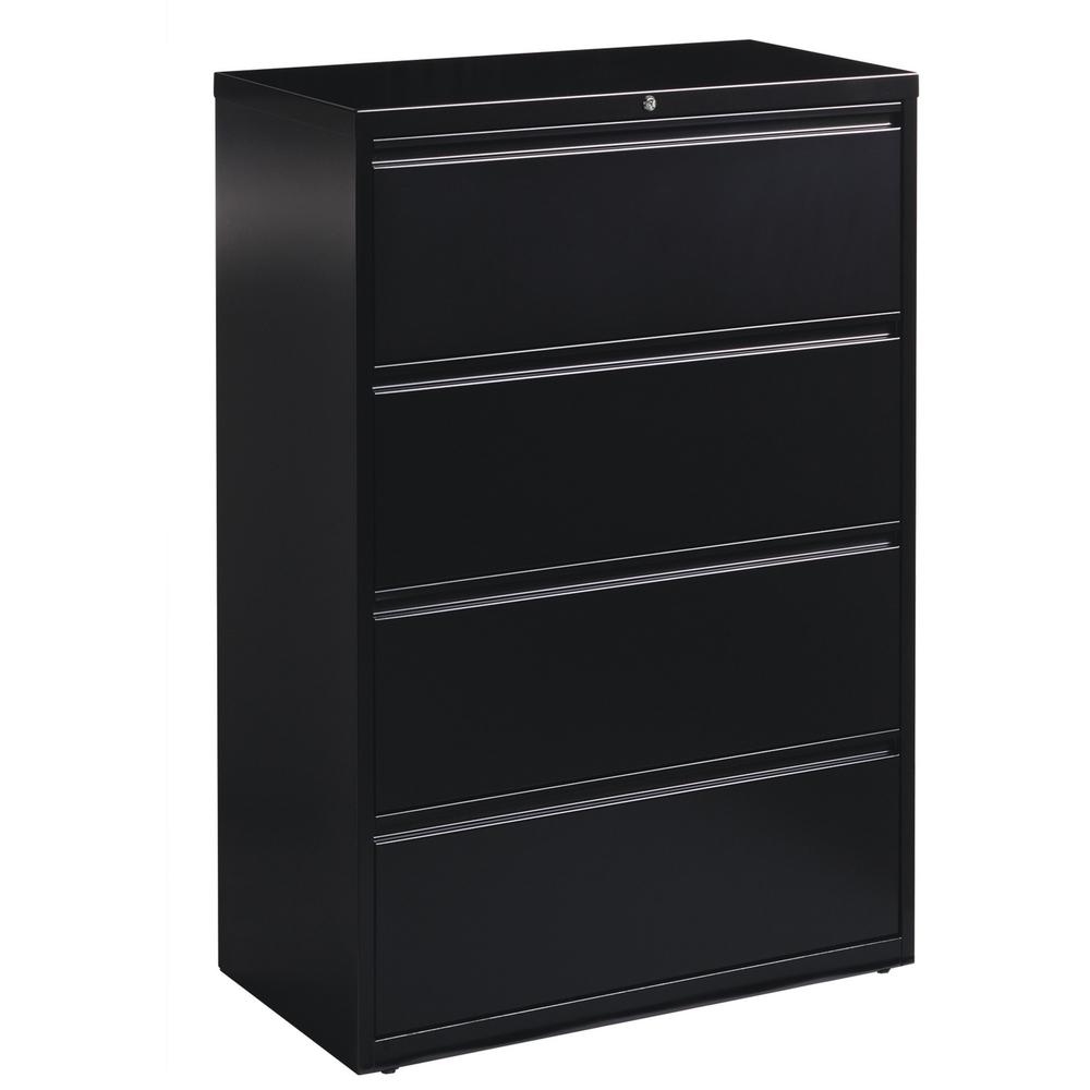 Lorell Lateral Files - 4-Drawer - 36" x 18.6" x 52.5" - 4 x Drawer(s) for File - Letter, Legal, A4 - Lateral - Ball-bearing Susp