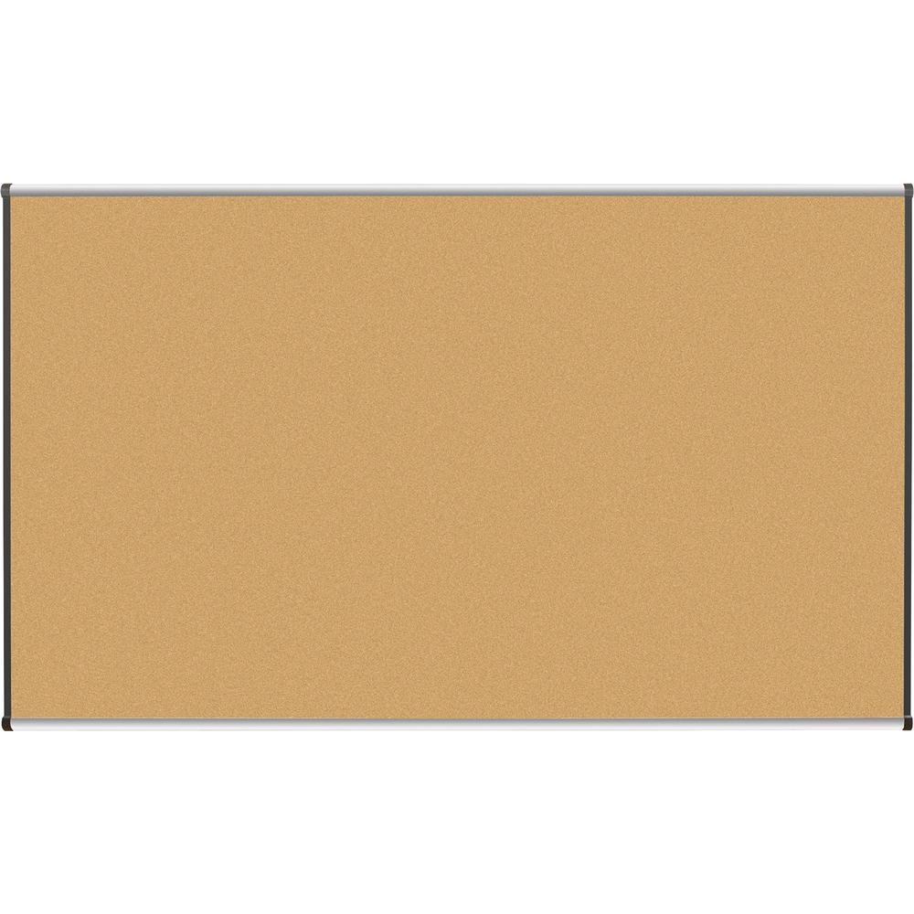 Lorell Satin-Finish Bulletin Board - 72" Height x 48" Width - Natural Cork Surface - Durable, Self-healing - Silver Anodized Alu