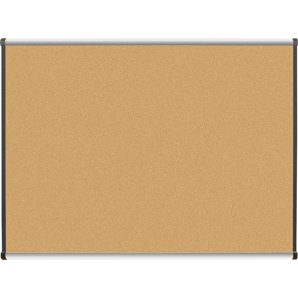 Lorell Satin-Finish Bulletin Board - 48" Height x 36" Width - Natural Cork Surface - Durable, Self-healing - Silver Anodized Alu