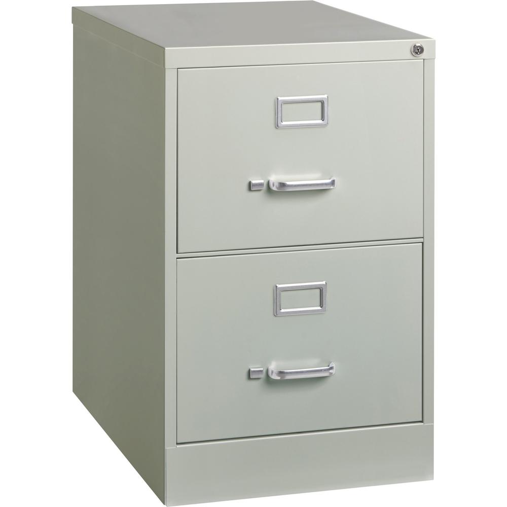 Lorell Vertical File Cabinet - 2-Drawer - 18" x 26.5" x 28.4" - 2 x Drawer(s) for File - Legal - Vertical - Lockable, Ball-beari