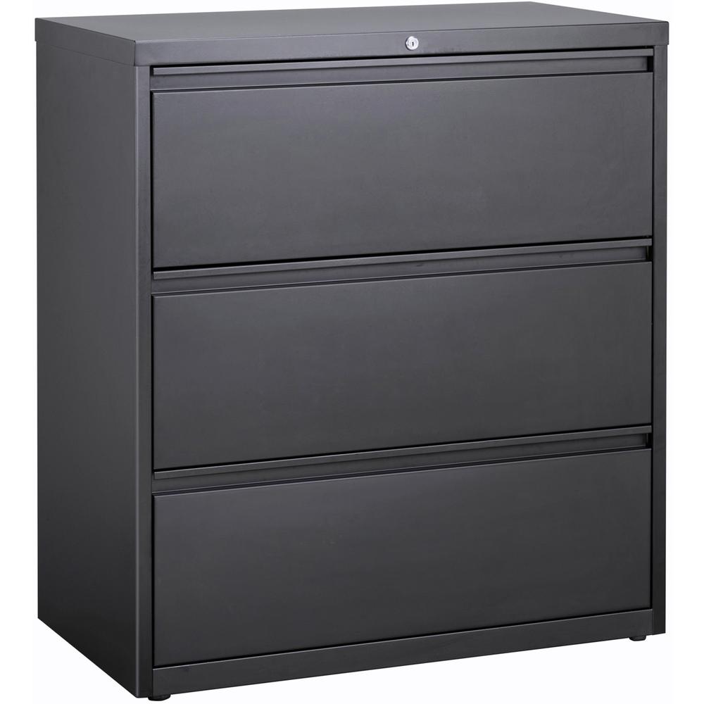 Lorell Hanging File Drawer Charcoal Lateral Files - 36" x 18.8" x 40.1" - 3 x Drawer(s) for File - A4, Legal, Letter - Lateral -