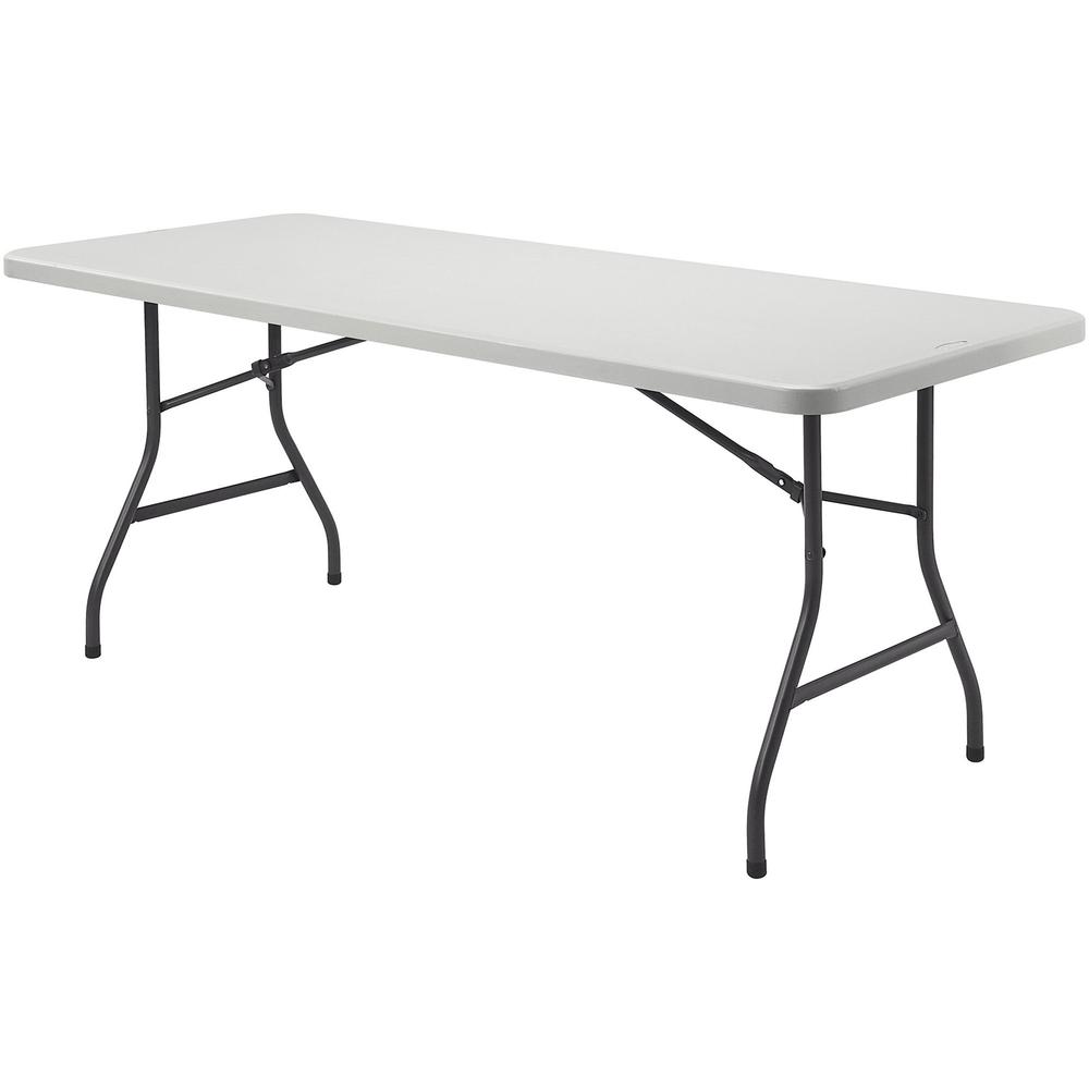 Lorell Rectangular Banquet Table - Light Gray Rectangle Top - Dark Gray Folding Base x 60" Table Top Width x 30" Table Top Depth