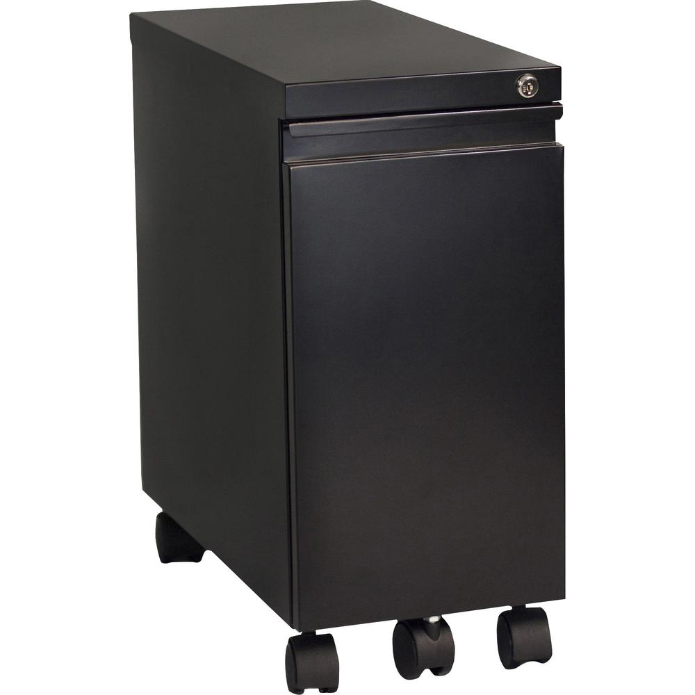 Lorell 5th Wheel Slim Pedestal - 10" x 19.9" x 21.8" for File, Box - Letter, Legal - Anti-tip, Hanging Rail, Lockable, Compact