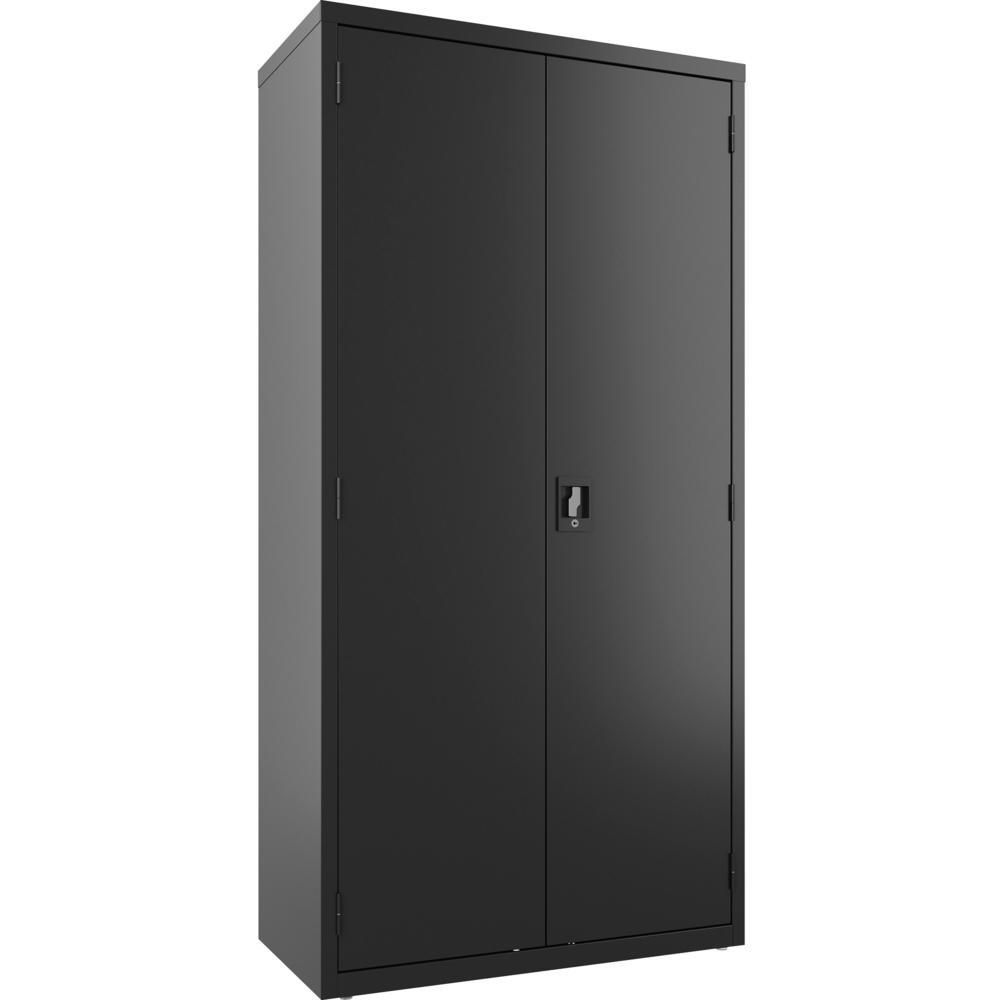 Lorell Wardrobe Cabinet - 18" x 36" x 72" - 2 x Door(s) - Locking Door - Black - Steel - Recycled