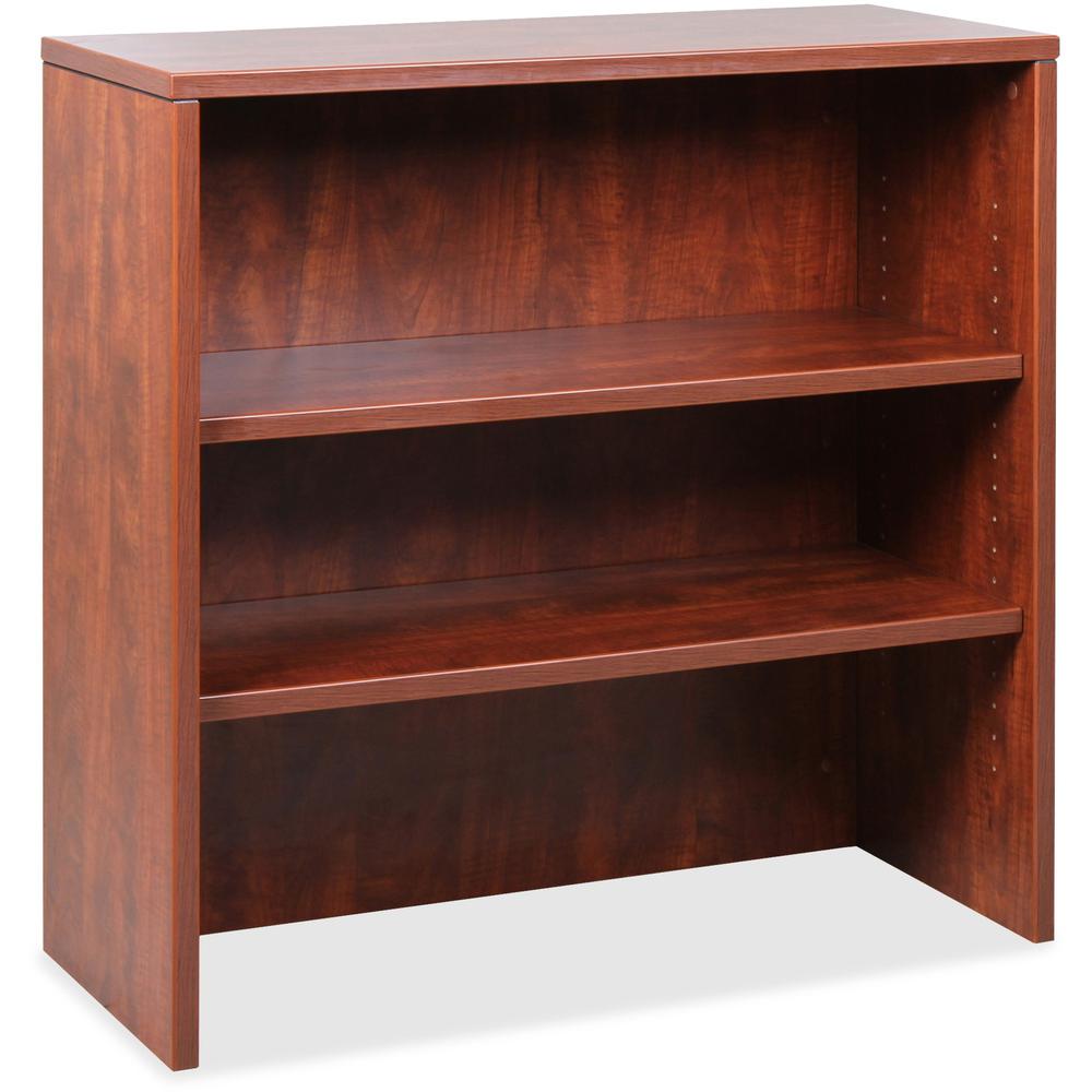 Lorell Essentials Cherry Laminate Stack-on Bookshelf - 36" x 15" x 36" - 2 x Shelf(ves) - Lockable - Cherry, Laminate - MFC, Pol