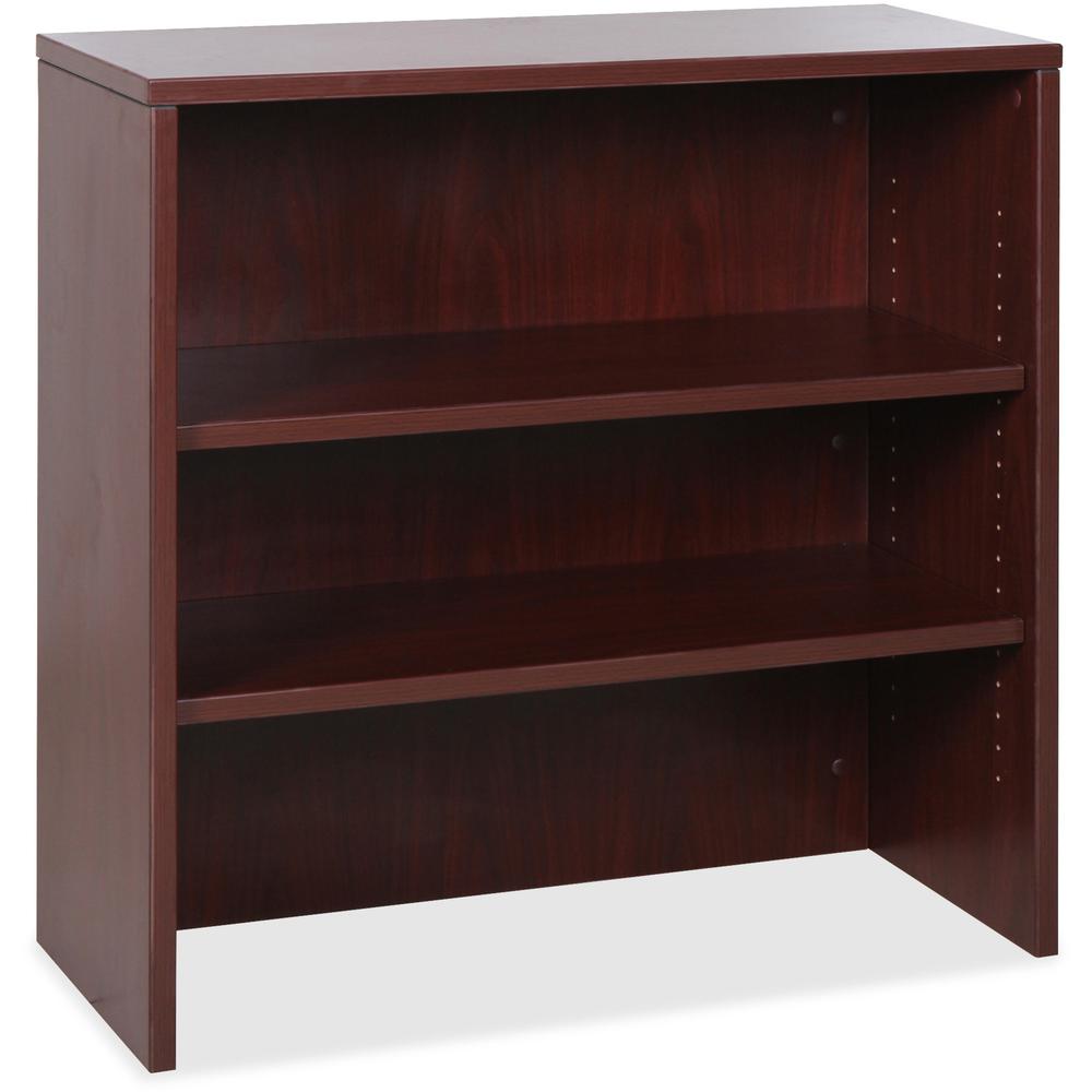 Lorell Essentials Mahogany Laminate Stack-on Bookshelf - 36" x 15" x 36" - 2 x Shelf(ves) - Stackable - Mahogany, Laminate - MFC