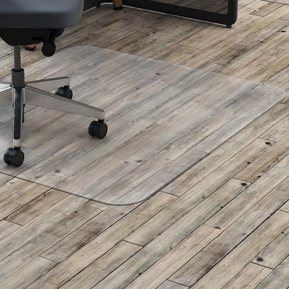 Lorell Hard Floor Rectangler Polycarbonate Chairmat - Hard Floor, Vinyl Floor, Tile Floor, Wood Floor - 60" Length x 46" Width x
