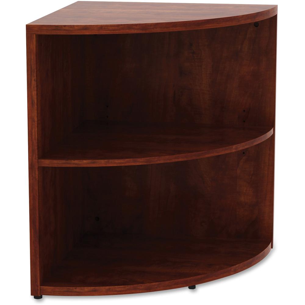 Lorell Essentials Series Cherry Laminate Corner Bookcase - 29.5" Height x 23.6" Width x 23.6" Depth - Floor - Cherry - Laminate