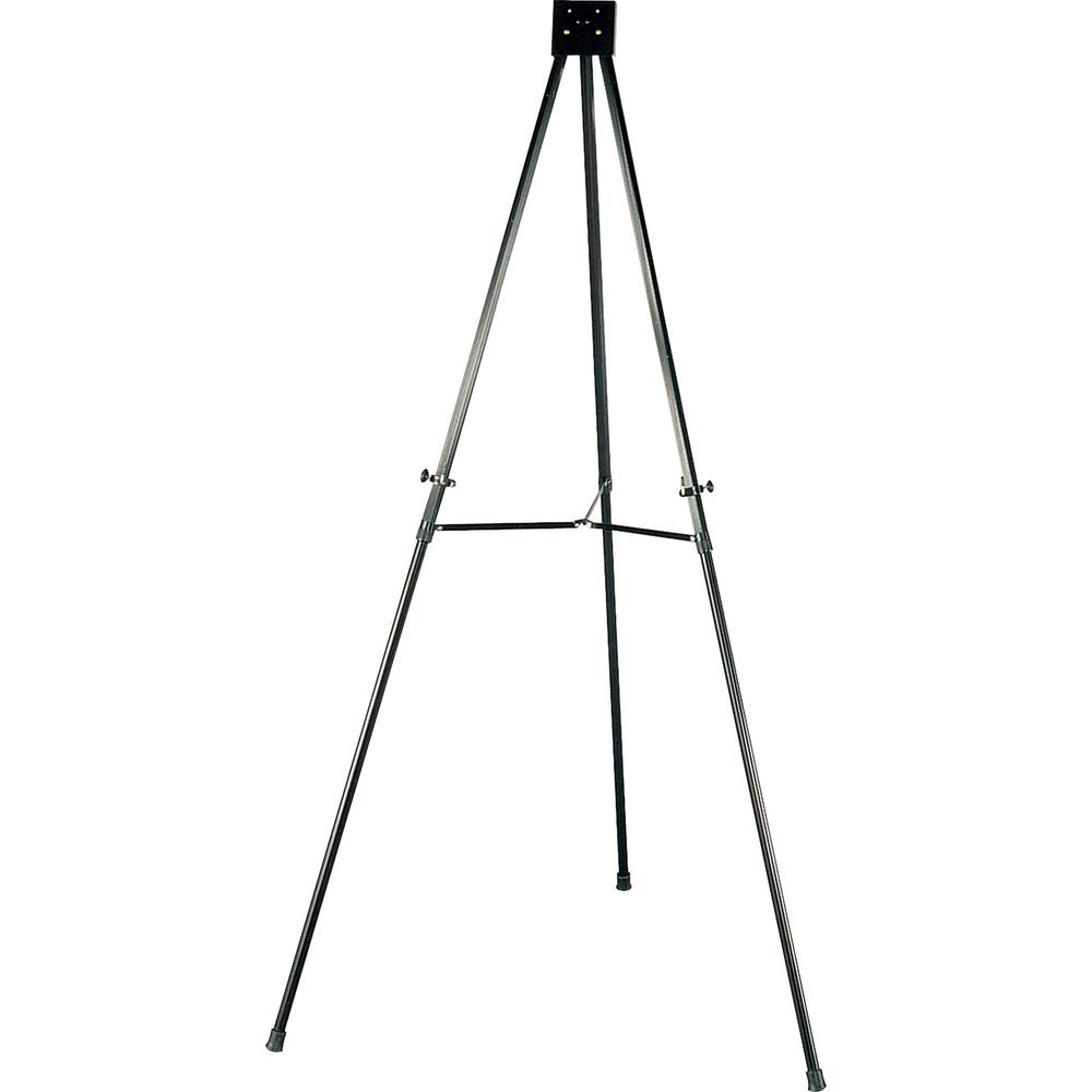 Lorell Telescoping Aluminum Easel - 34" (2.8 ft) Width x 66" (5.5 ft) Height - Aluminum Surface - Black Frame - 1 Each