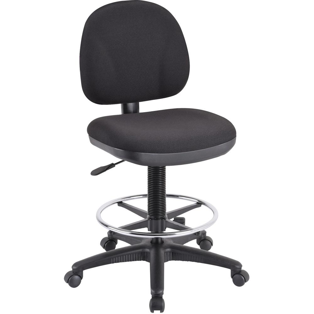 Lorell Pneumatic Adjustable Multi-task Stool - Black Seat - Black - 1 Each