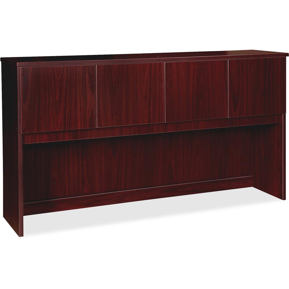 Lorell Prominence 2.0 Mahogany Laminate Hutch - 72" x 16" x 39" - 4 Door(s) - Material: Particleboard - Finish: Mahogany Laminat