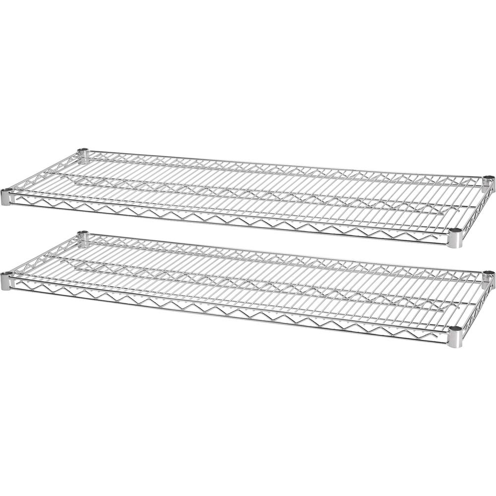 Lorell Indust Wire Shelving Starter Extra Shelves - 48" Width x 24" Depth - Steel - Chrome