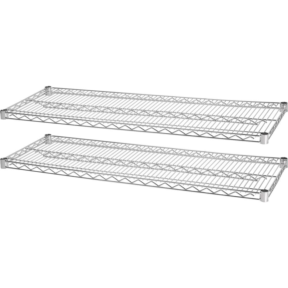 Lorell Indust Wire Shelving Starter Extra Shelves - 48" Width x 18" Depth - Steel - Chrome