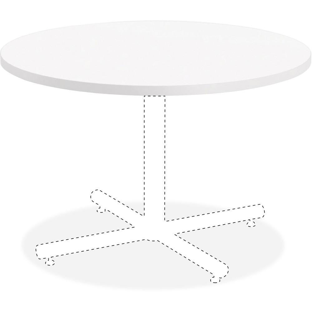 Lorell Hospitality White Laminate Round Tabletop - High Pressure Laminate (HPL) Round, White Top x 42" Table Top Diameter - Asse