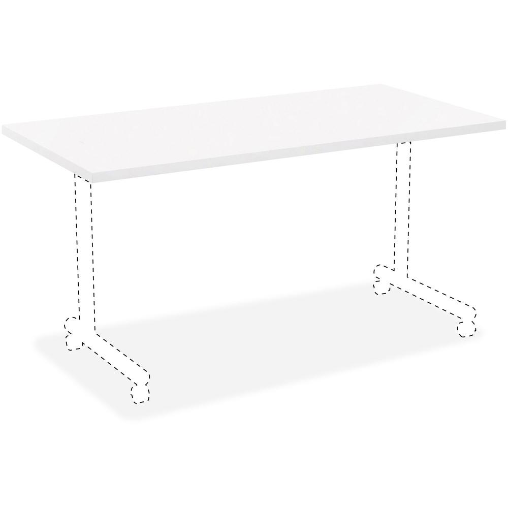 Lorell White Laminate Rectangular Invent Tabletop - White Laminate Rectangle Top x 60" Table Top Width x 24" Table Top Depth x 1