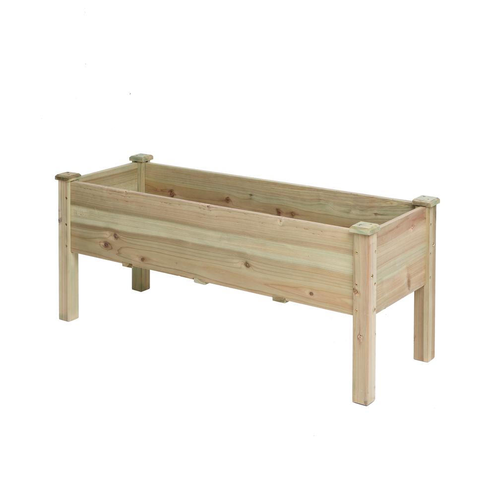 20.1 H Unfinished Fir Wood Raised Garden Bed Planter