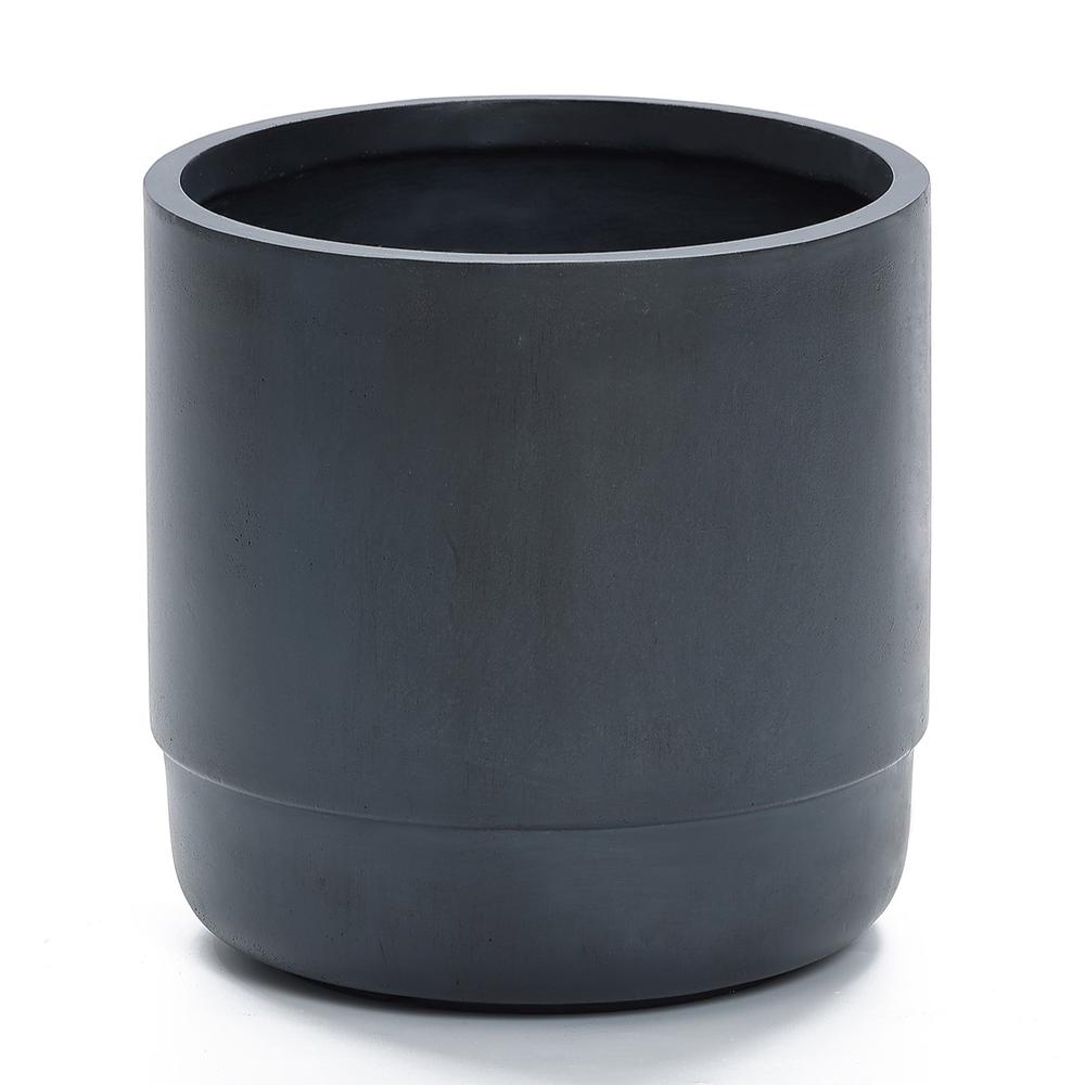 Modern Gray MgO 14.17" Round Planter