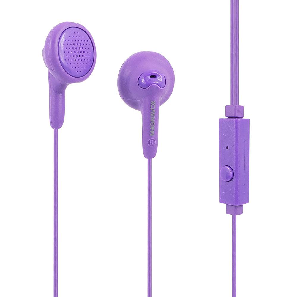 Magnavox MHP4820M-PL Purple Silicone Stereo Earbuds With
