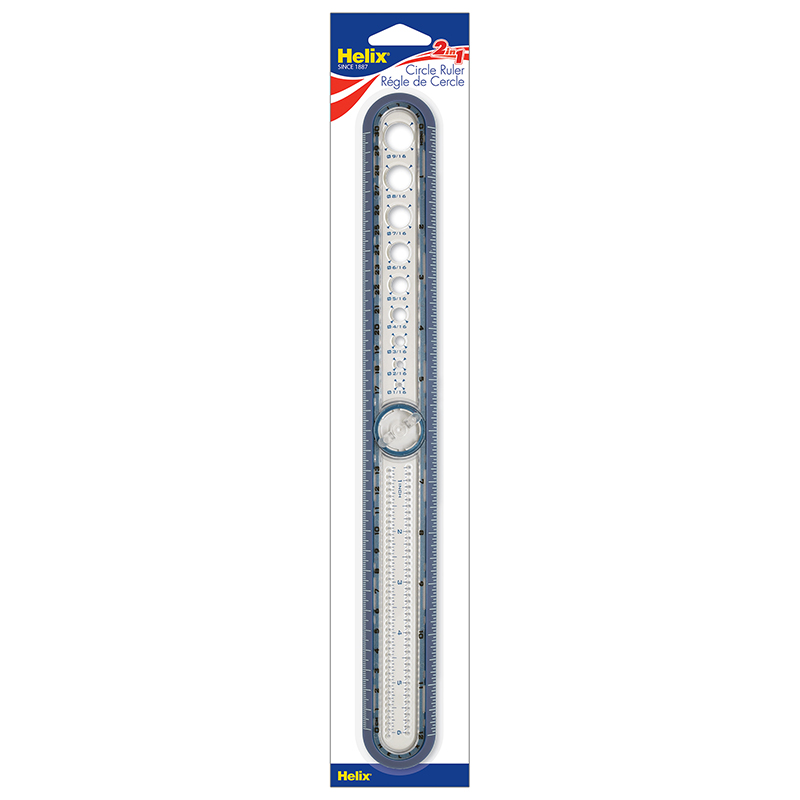 2-in-1 Circle Ruler Measuring & Compass Tool 12" / 30cm