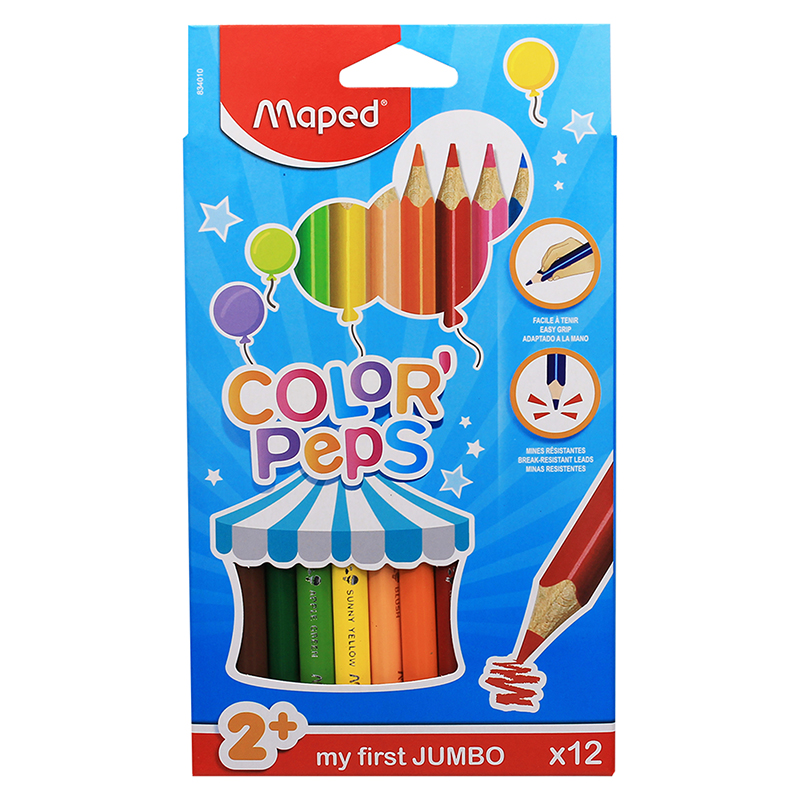 Color'Peps My First Jumbo Triangular Colored Pencils, Pack of 12