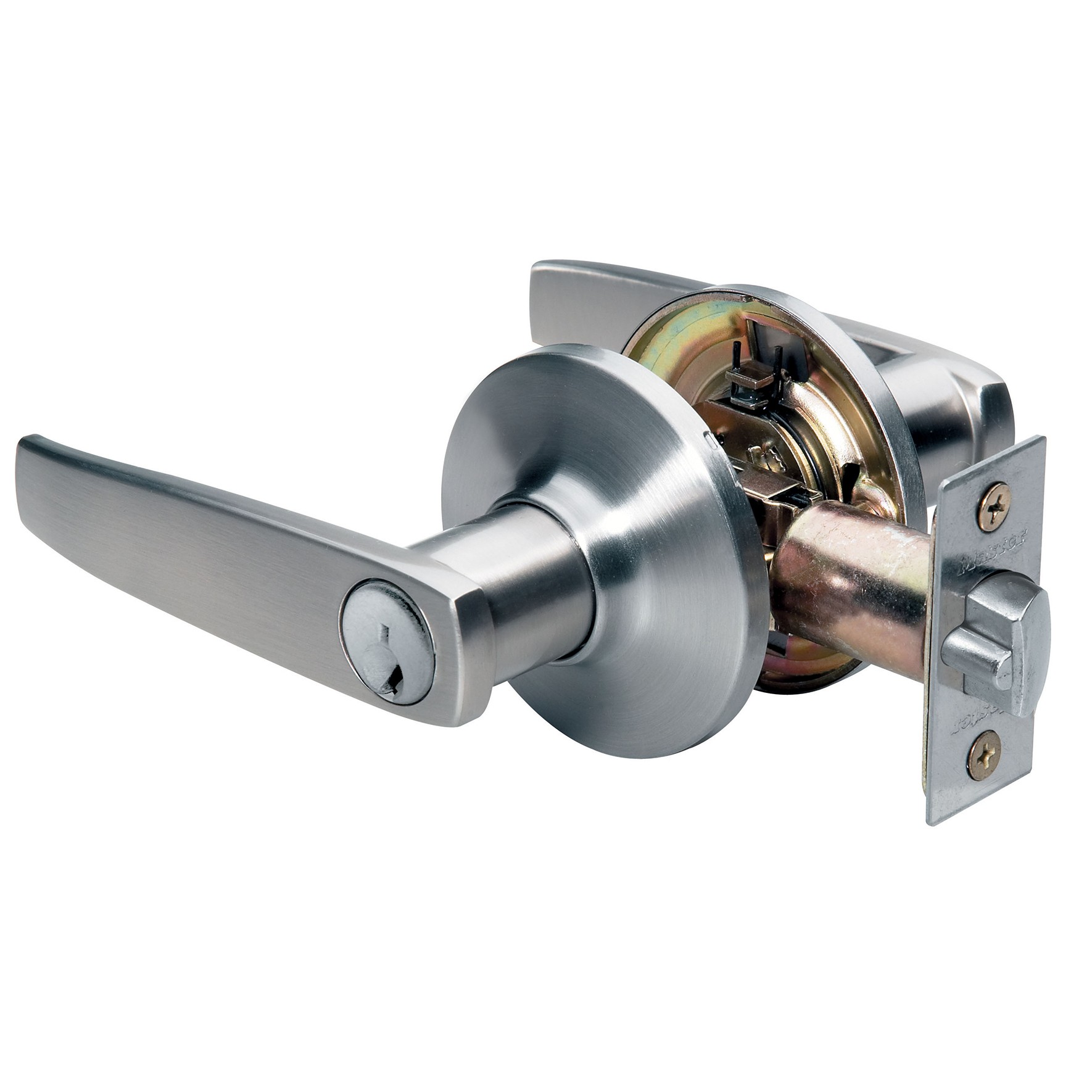 SLL0115 Satin Nickel Str Lever Entry Lock