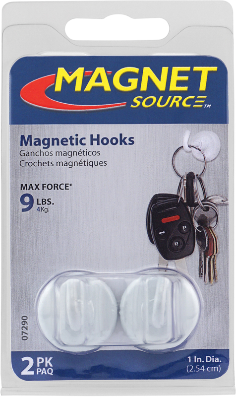 07290 2Pk Magnetic White Hook