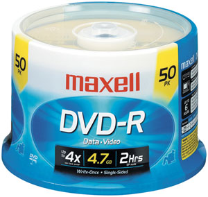 DVD-R Discs, 4.7GB, 16x, Spindle, Gold, 50/Pack