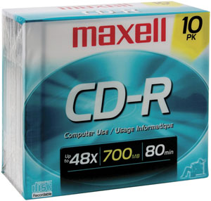 Maxell 622860/648210 700MB 80-Minute CD-Rs (10 pk)