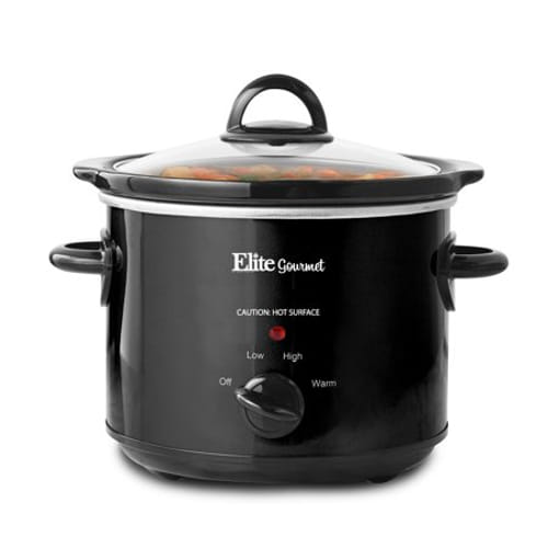 Elite Cuisine Mst-350B Black 3Qt Slow Cooker Electric