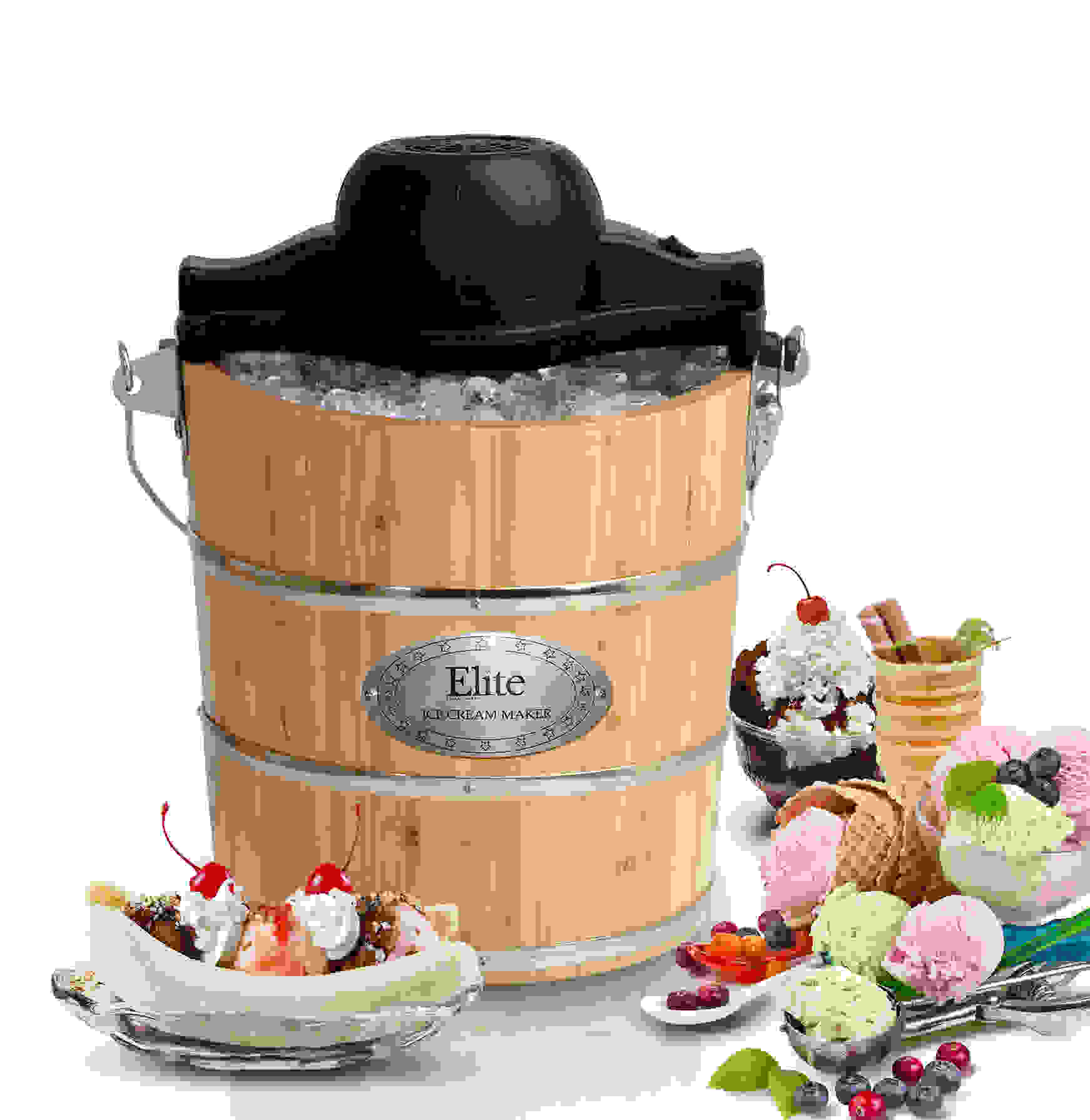 Elite Gourmet EIM-502 4Qt Ice Cream Maker Electric And Manual