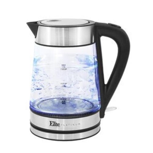 Elite Platinum EKT-602 Cordless 1.8Qt Glass Kettle With Steel