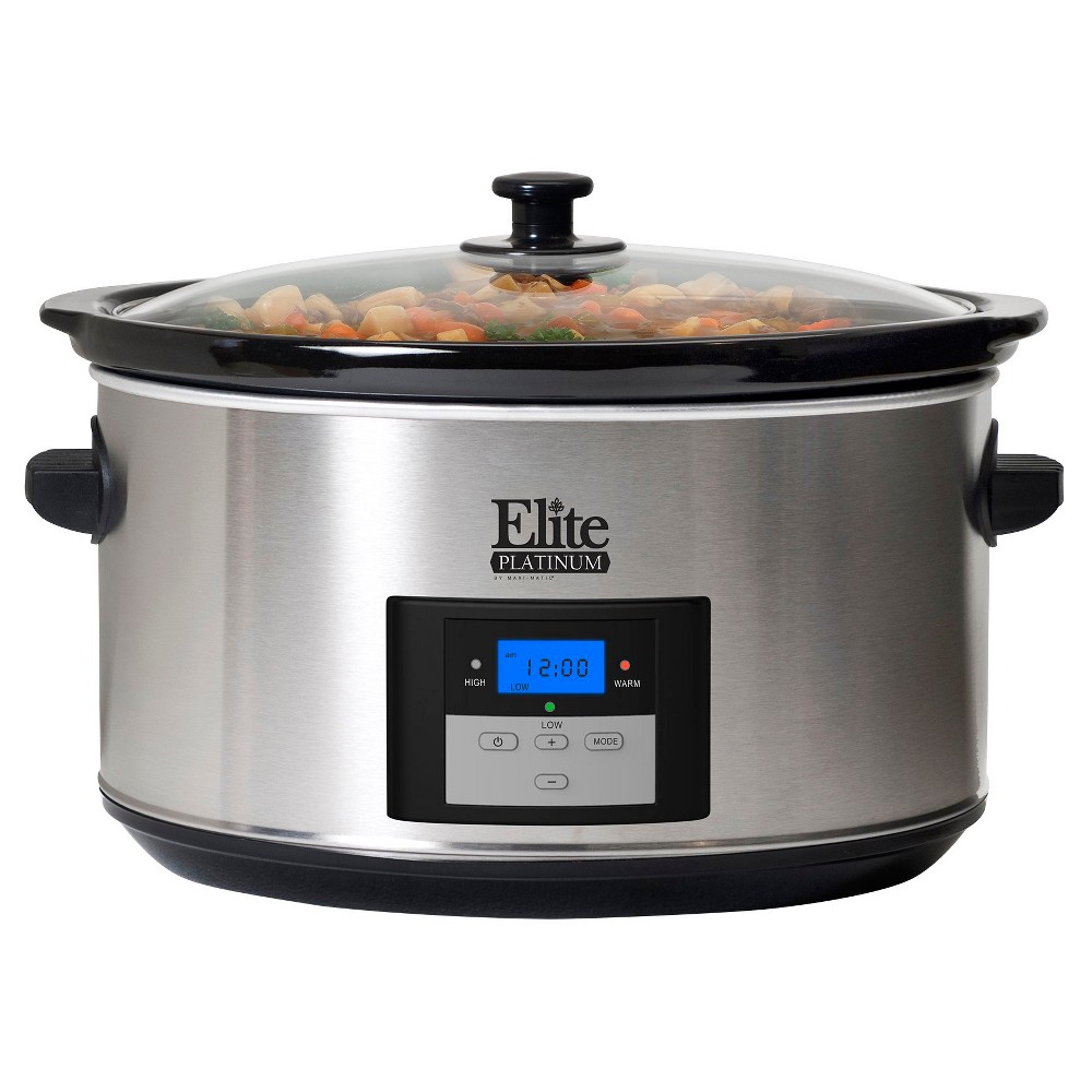 Elite Platinum MST-900D Steel 8.5 Qt Digital Slow Cooker