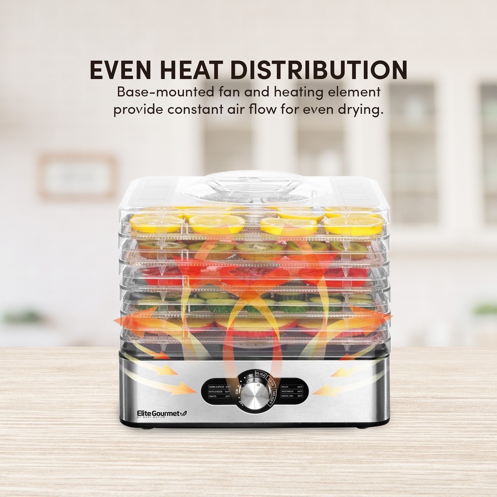 Elite EFD3321 Stainless Steel 5 Tray Food Dehydrator