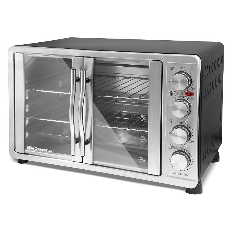 ELITE ETO-4510M DOUBLE DOOR TOASTER OVEN WITH ROTISSERIE