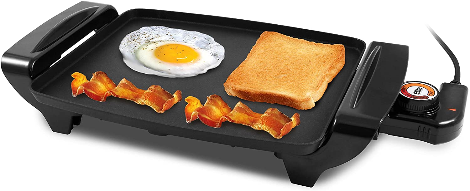 Elite EGR2722A Black Mini Griddle 10.5 Inch Non Stick