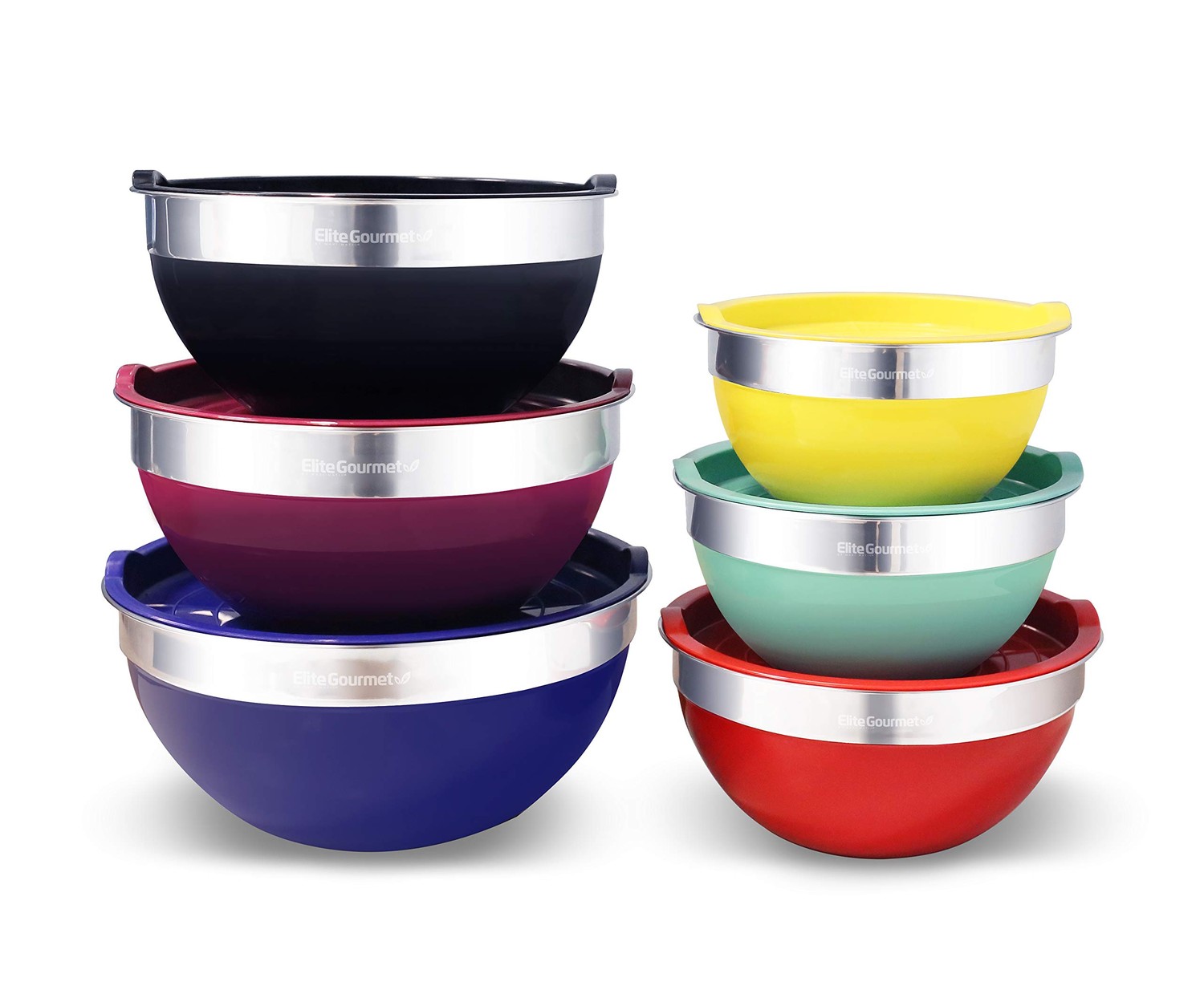 Elite EBS-0012X 12Pc Colored Mixing Bowl