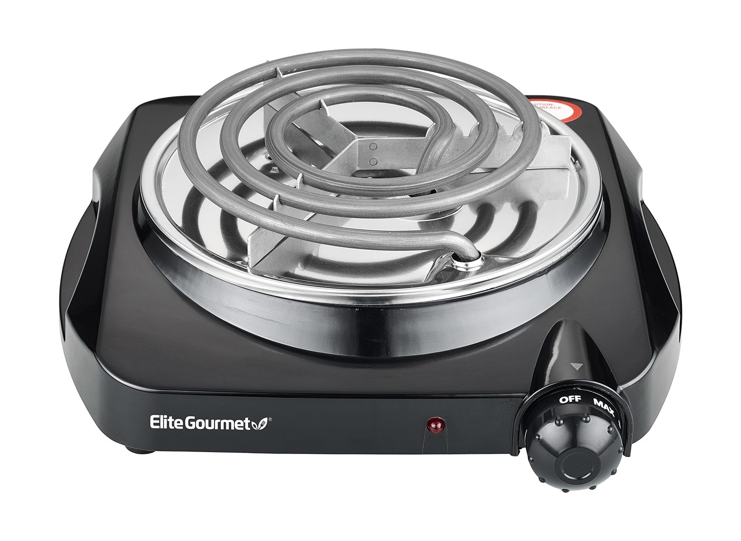 Elite ESB301C Black Single Coiled Electric Burner Hot Plate
