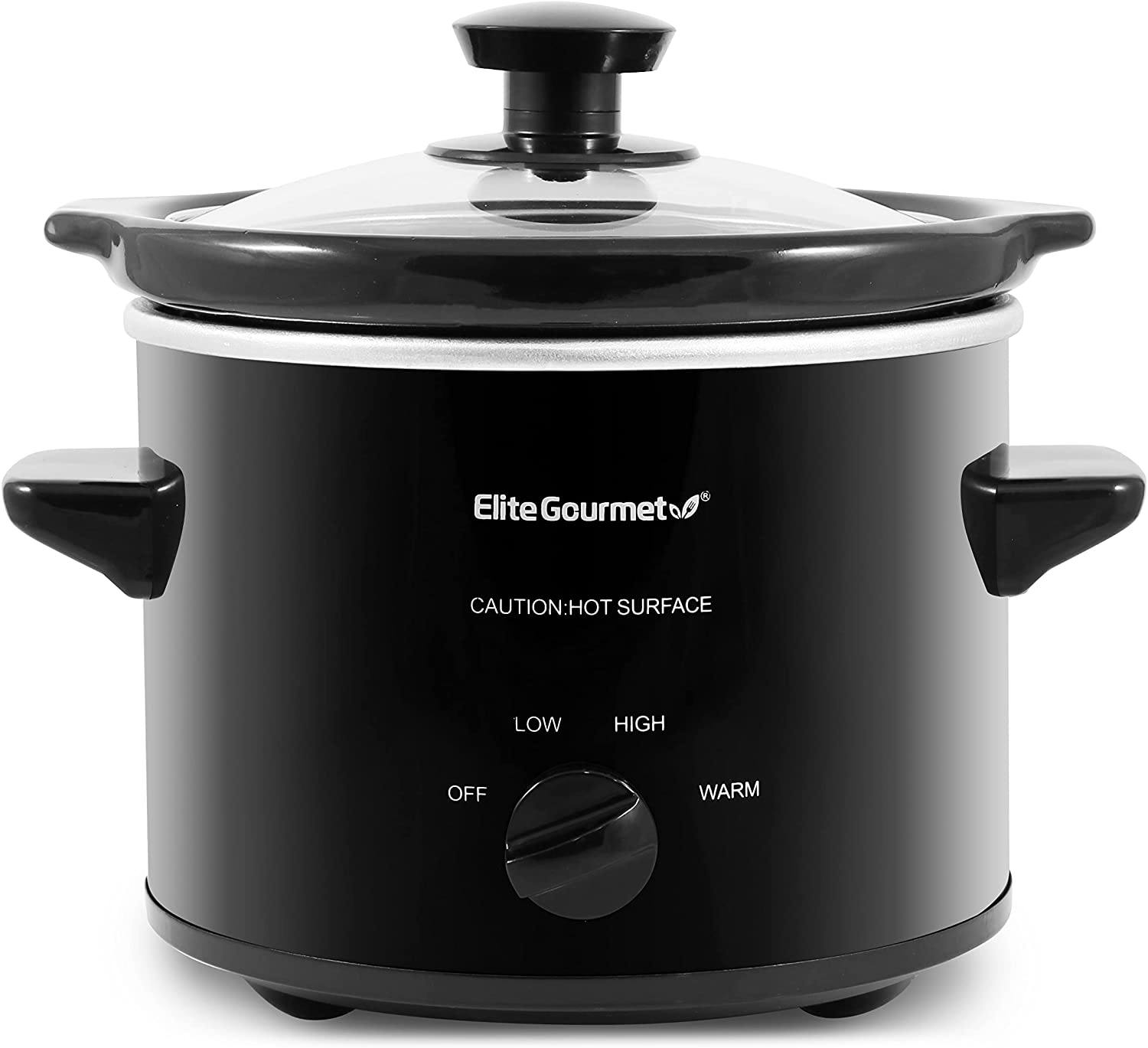Elite MST239X Black 2Qt Compact Slow Cooker