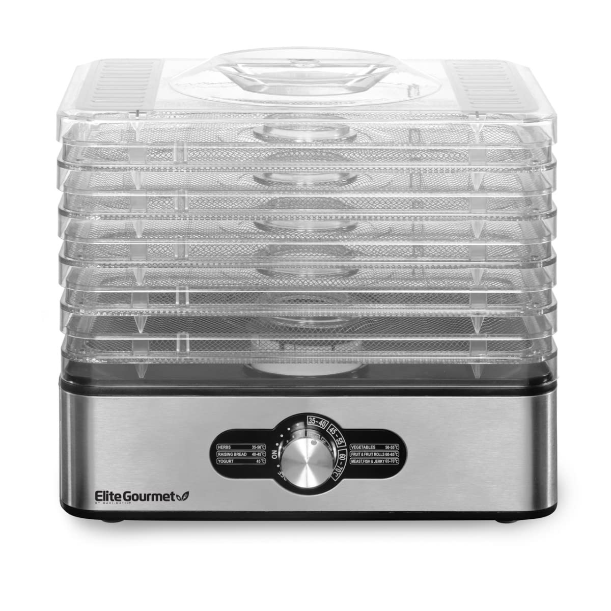 Elite EFD3321X 5 Stainless Steel Tray Food Dehydrator With Ad