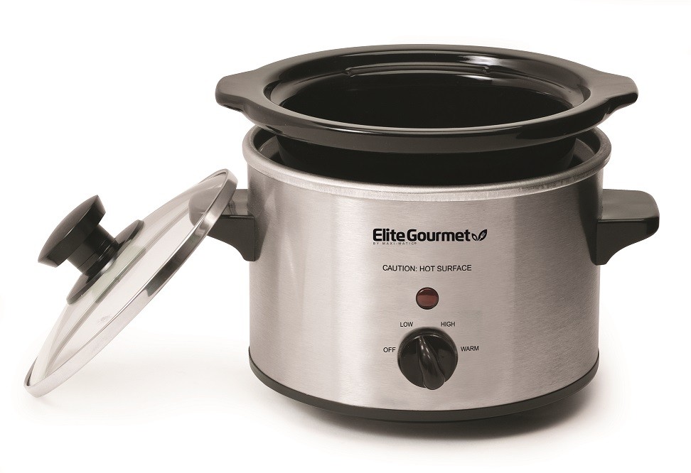 Elite MST-250XSX 1.5 Qt Mini Slow Cooker In Stainless Steel