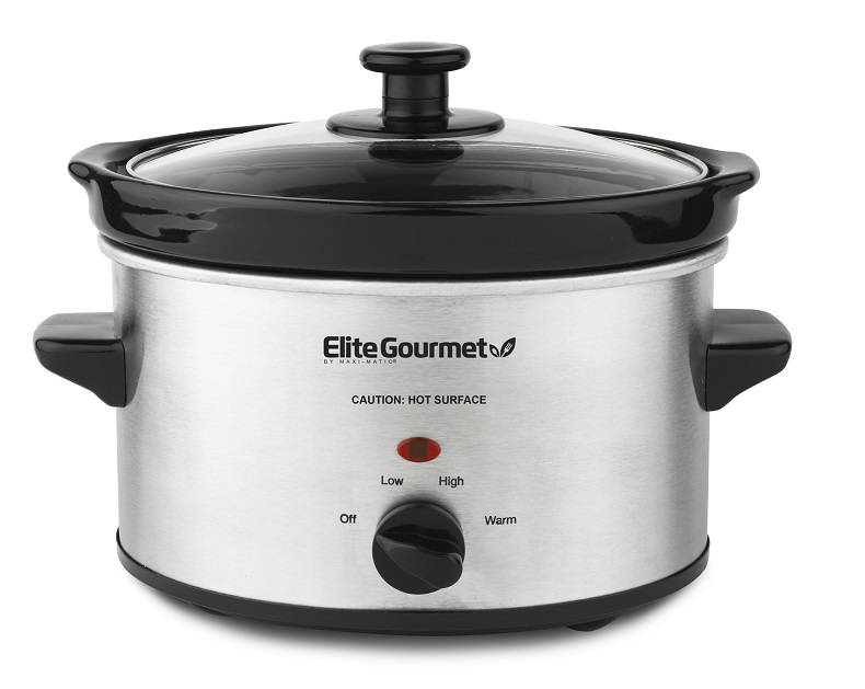 Elite MST-275XSX Stainless Steel 2 Qt Oval Slow Cooker