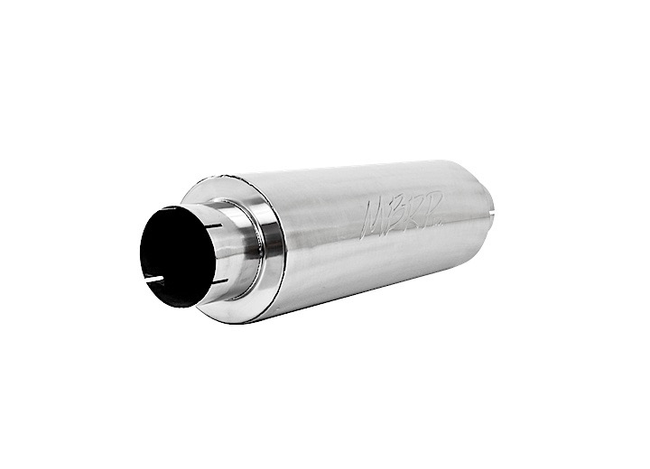 QUIET TONE MUFFLER, 5in IN/OUT, 8in DIA. BODY, 31in OVERALL, AL