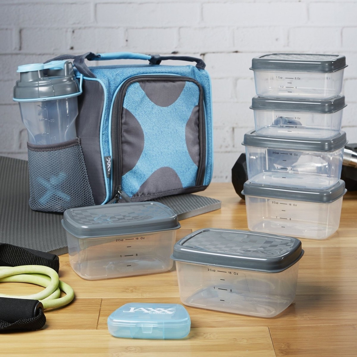 Jaxx Cobalt Aqua Fitpak Insulated Meal Prep Bag