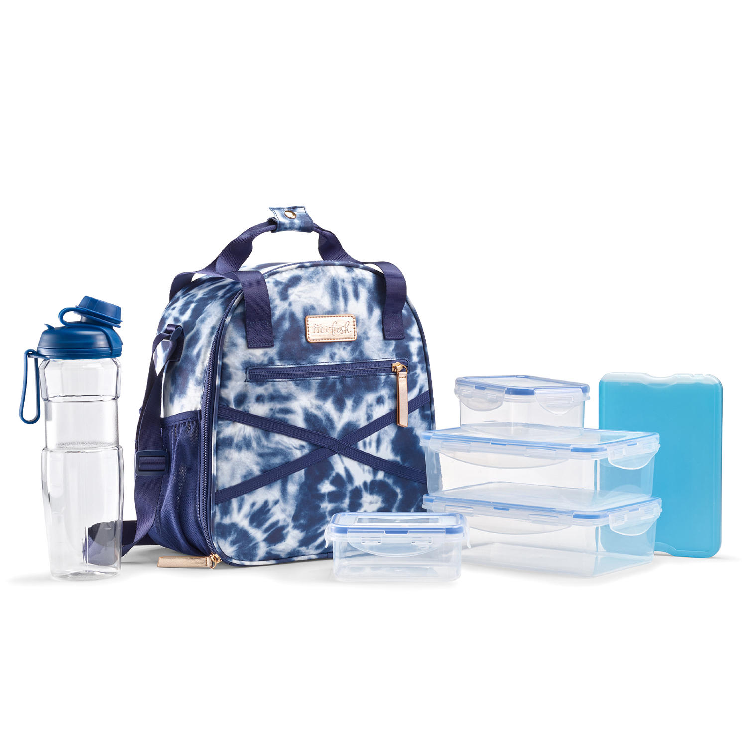 Fit&Fresh 7615FFSC2840 Navy Tie Dye Deluxe Lunch Bag Set