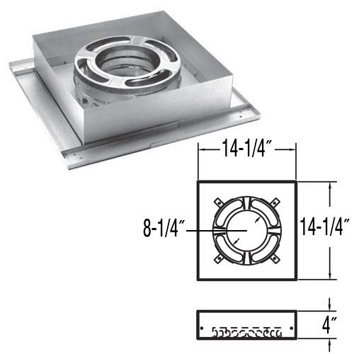 8" DuraPlus Flat Ceiling Support Box - 8DP-FCS