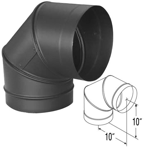 10" Duravent DuraBlack 90-Degree Adjustable Sectioned Elbow - 10DBK-E90